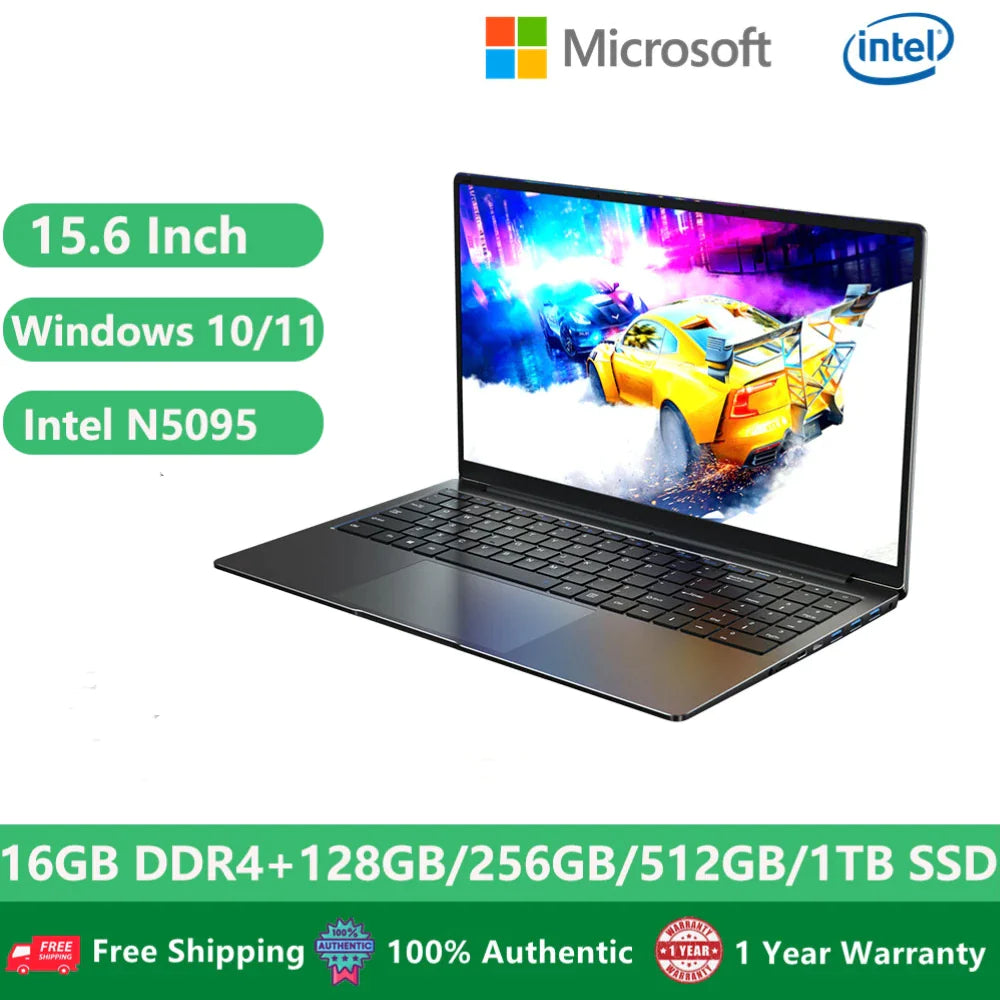 2022 Ultra-Thin Windows 10 Laptop with Intel Celeron N5095, 16GB RAM, and 1TB SSD
