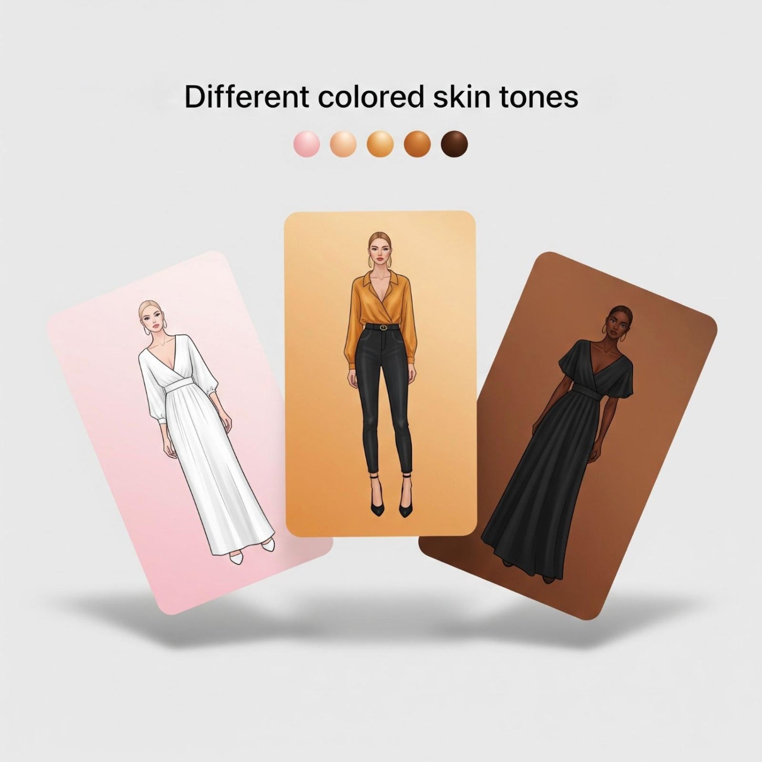 Inclusive skin tones brush preview for fashion sketching in Procreate