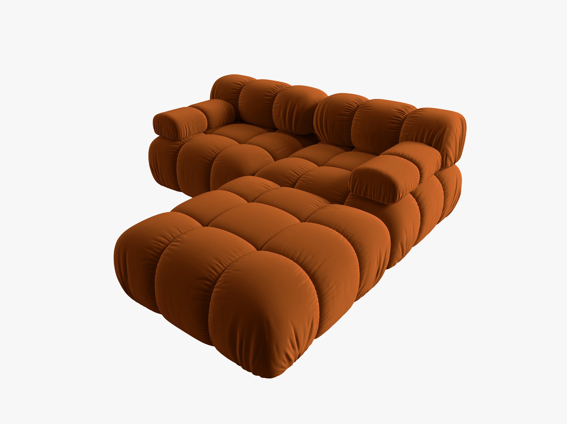 Bellis sofás velluto terracotta