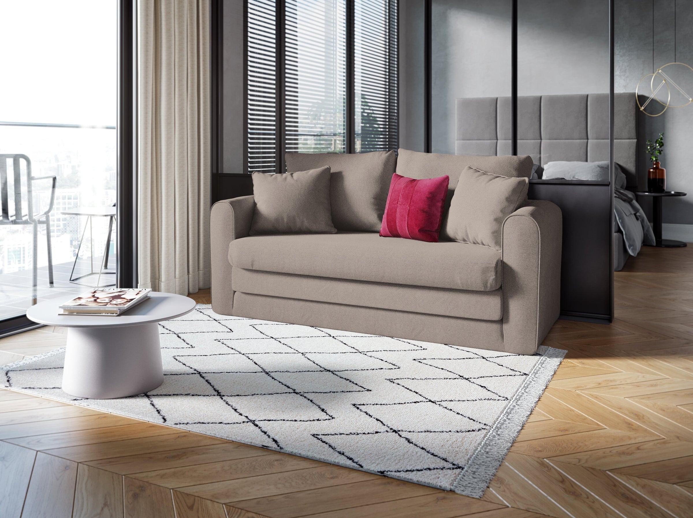 Lido sofas structured fabric beige