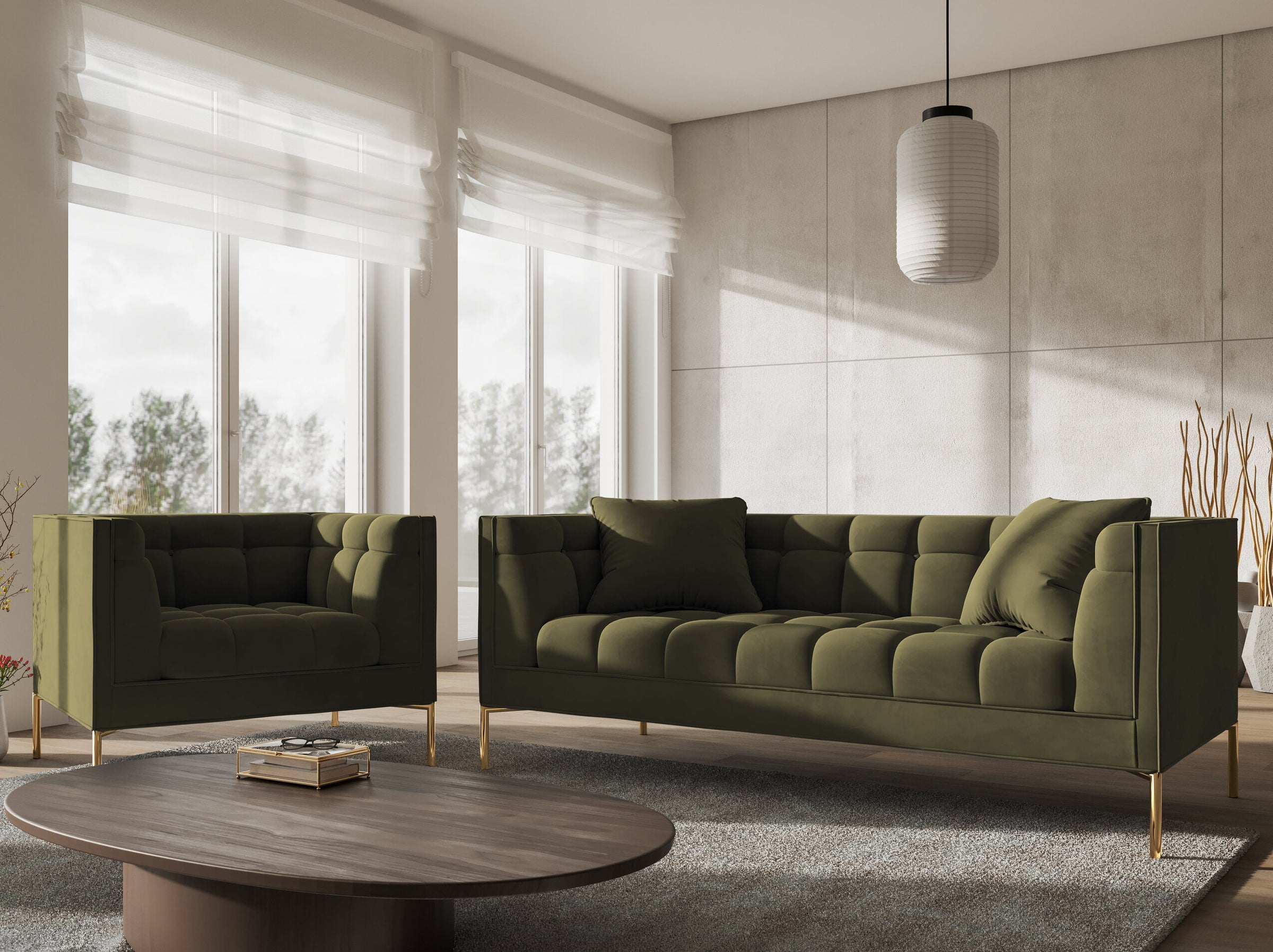 Karoo sofas velvet green