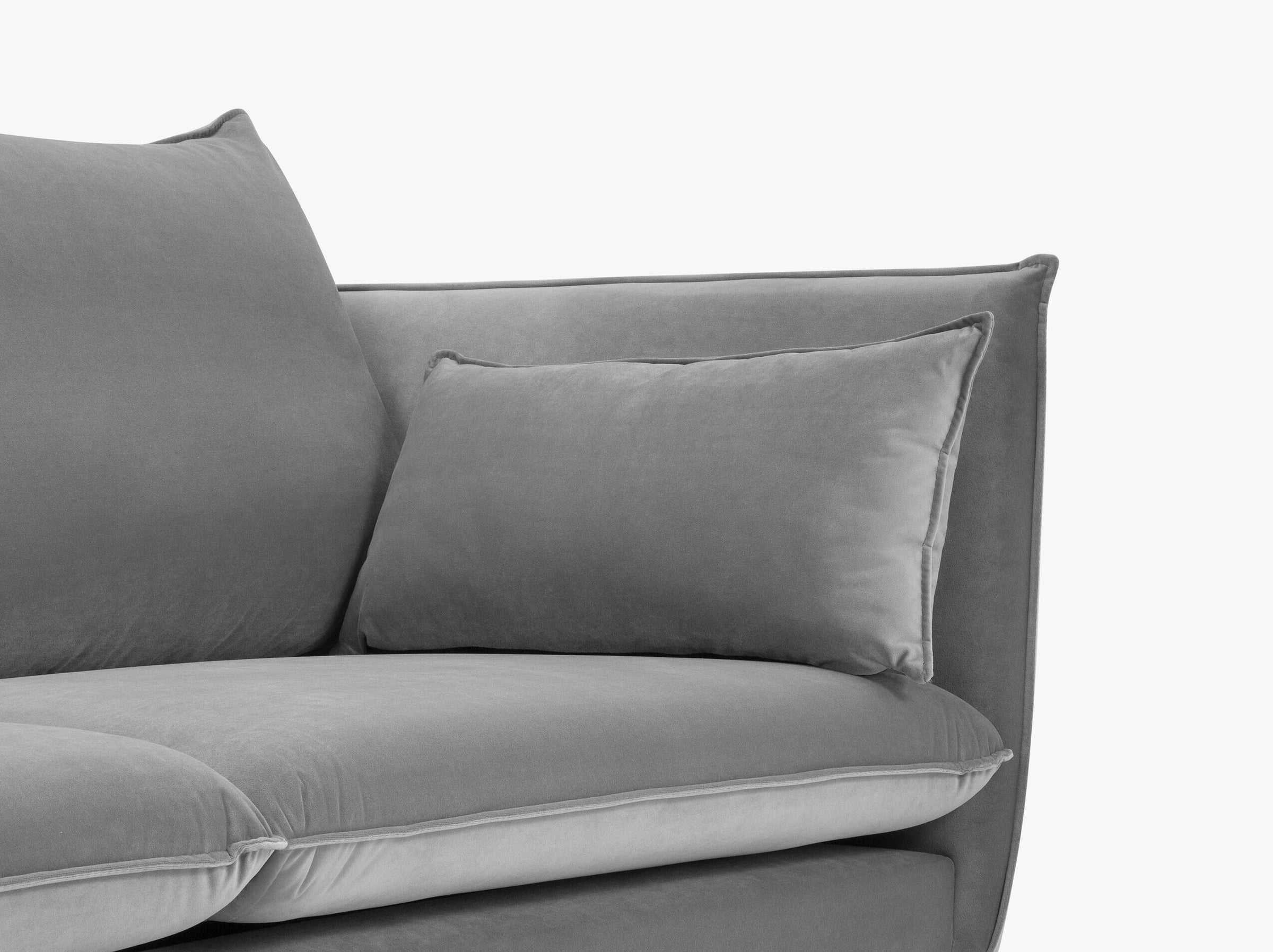 Agate sofás terciopelo gris claro