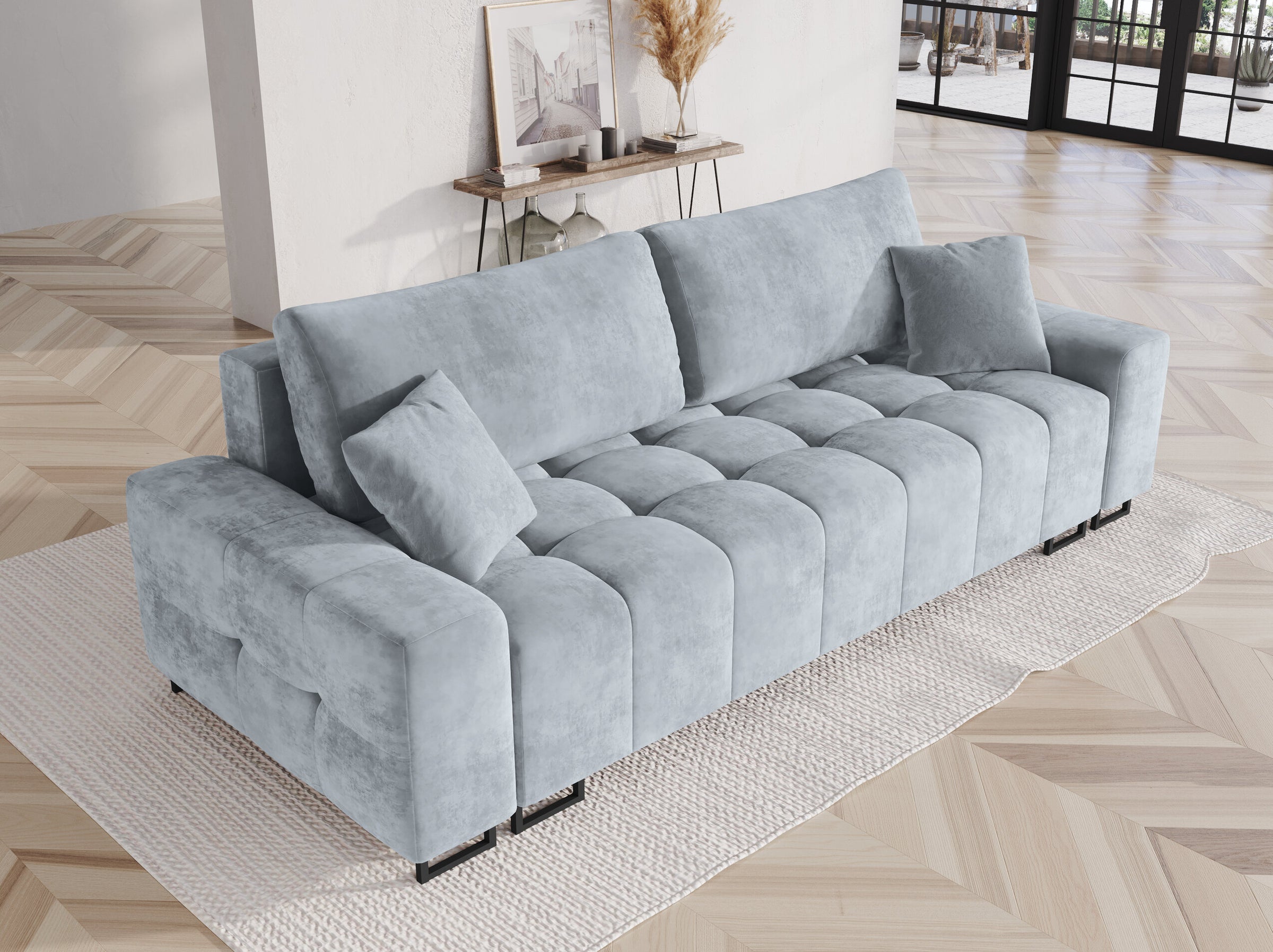 Byron sofas velvet light blue