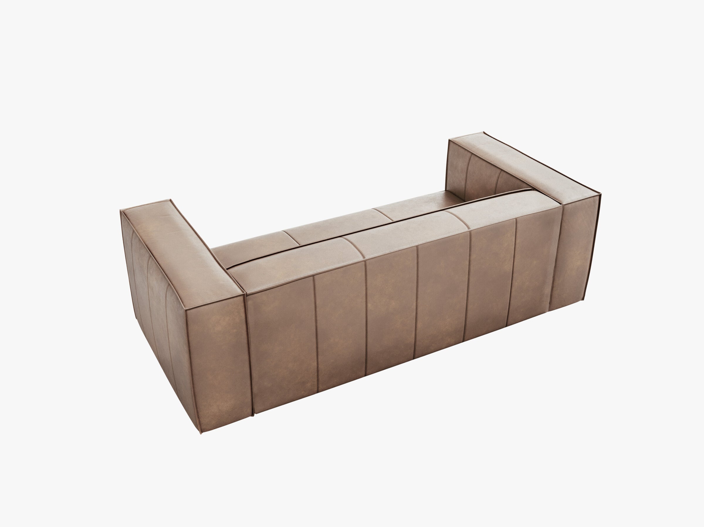 Agawa canapés cuir véritable beige foncé