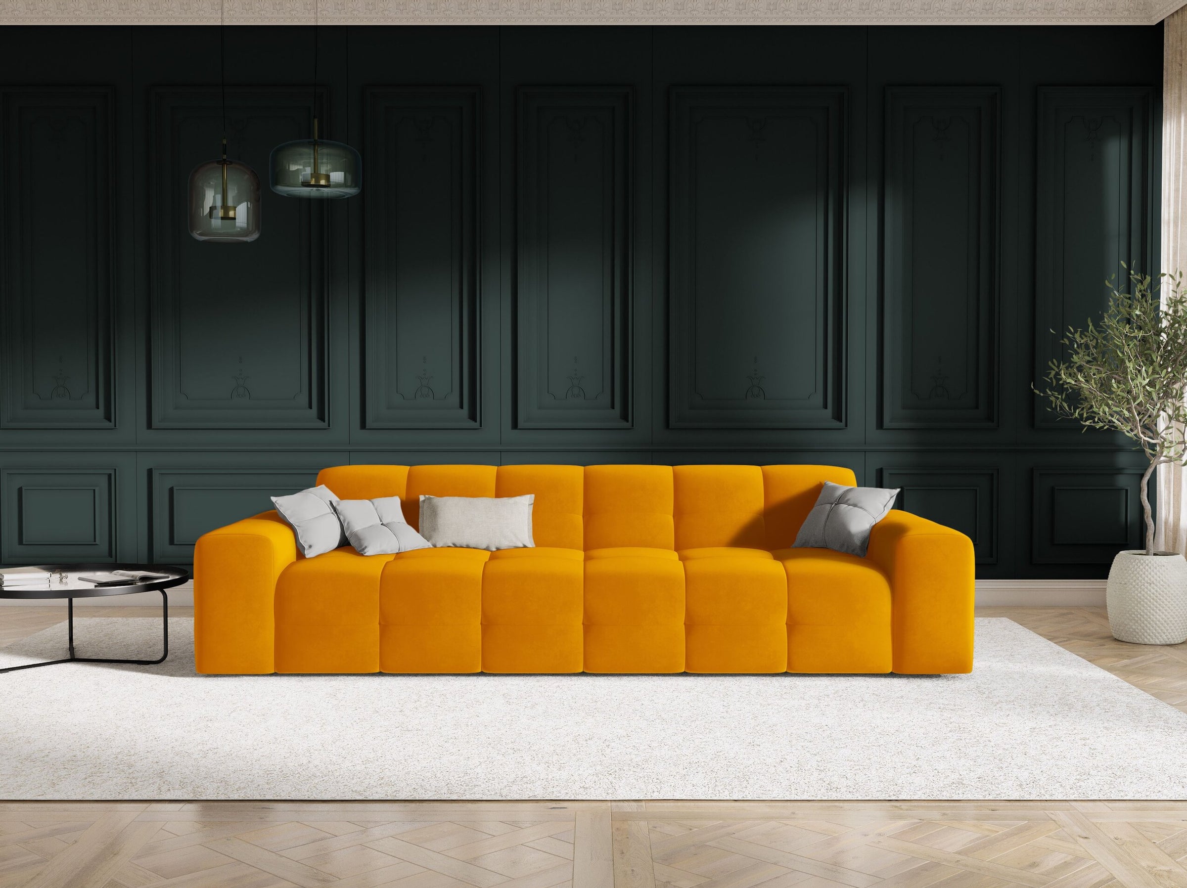 Kendal sofas velvet orange