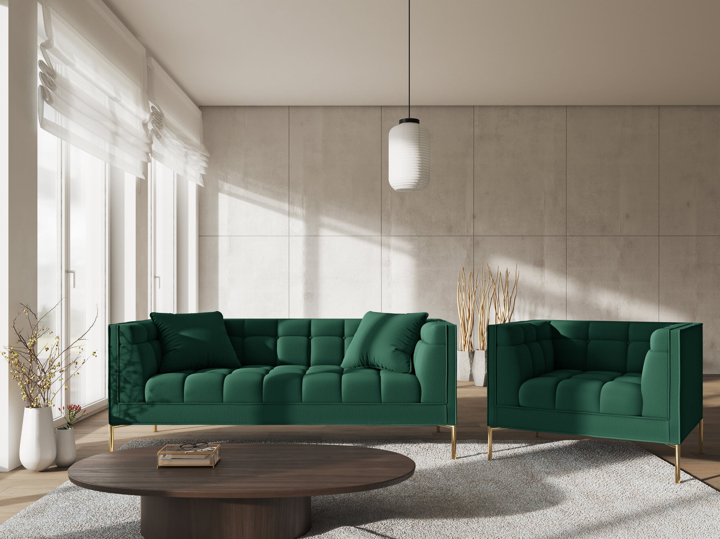 Karoo sofás tejido estructurado verde