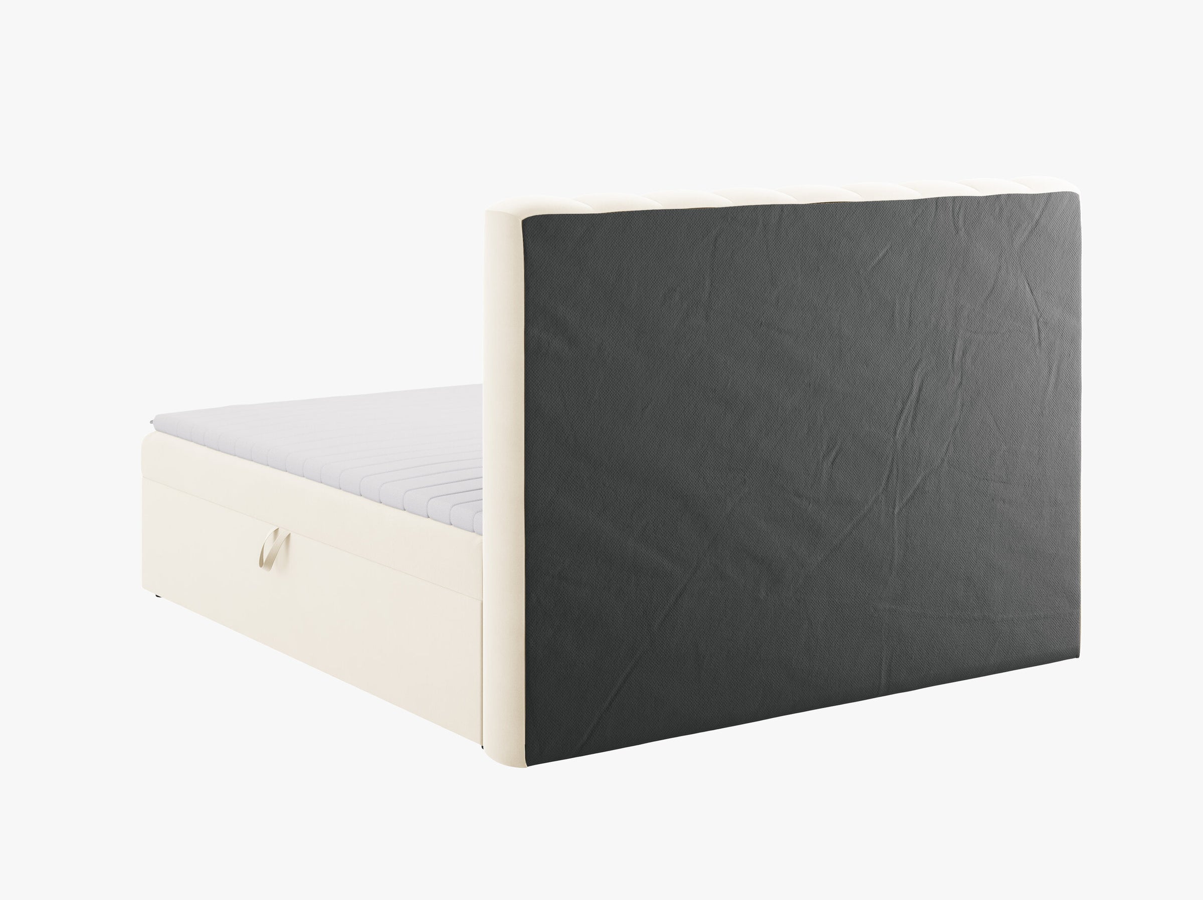 Kelp lits et matelas velours beige clair