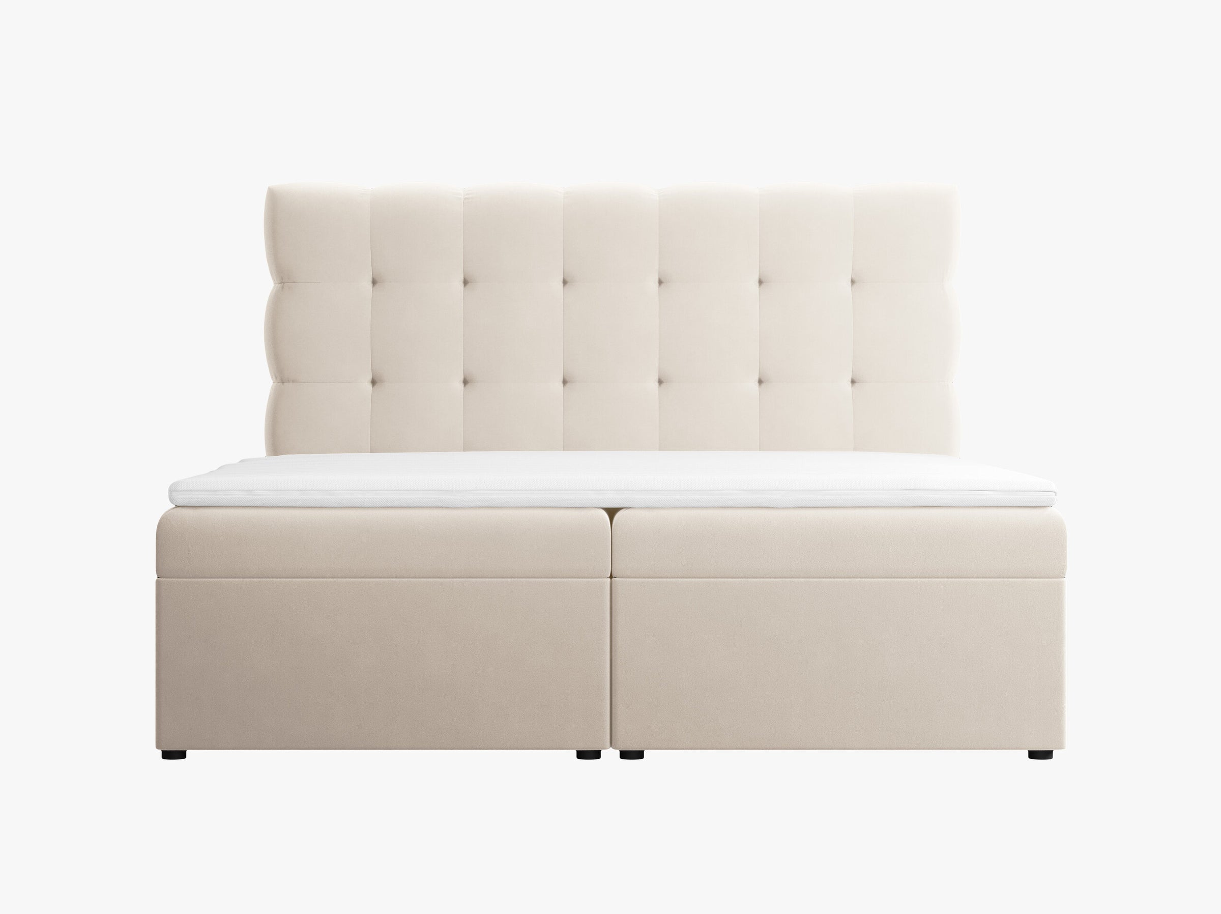 Mamaia lits et matelas velours beige clair