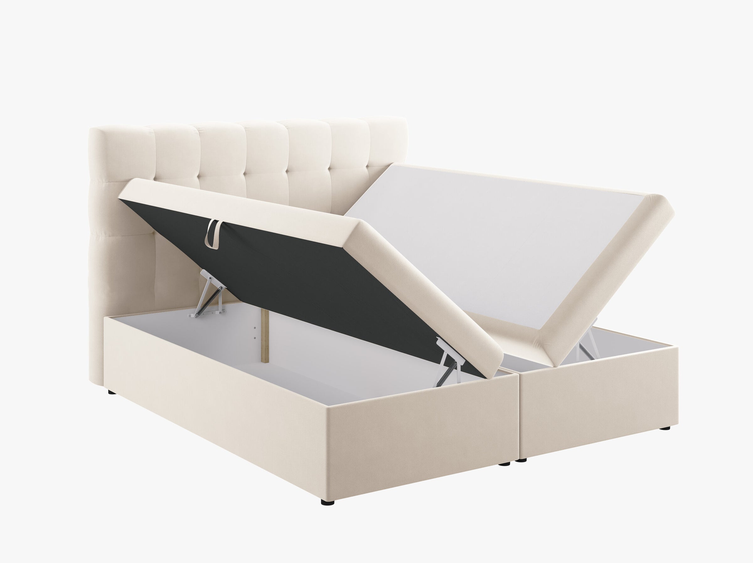 Mamaia lits et matelas velours beige clair