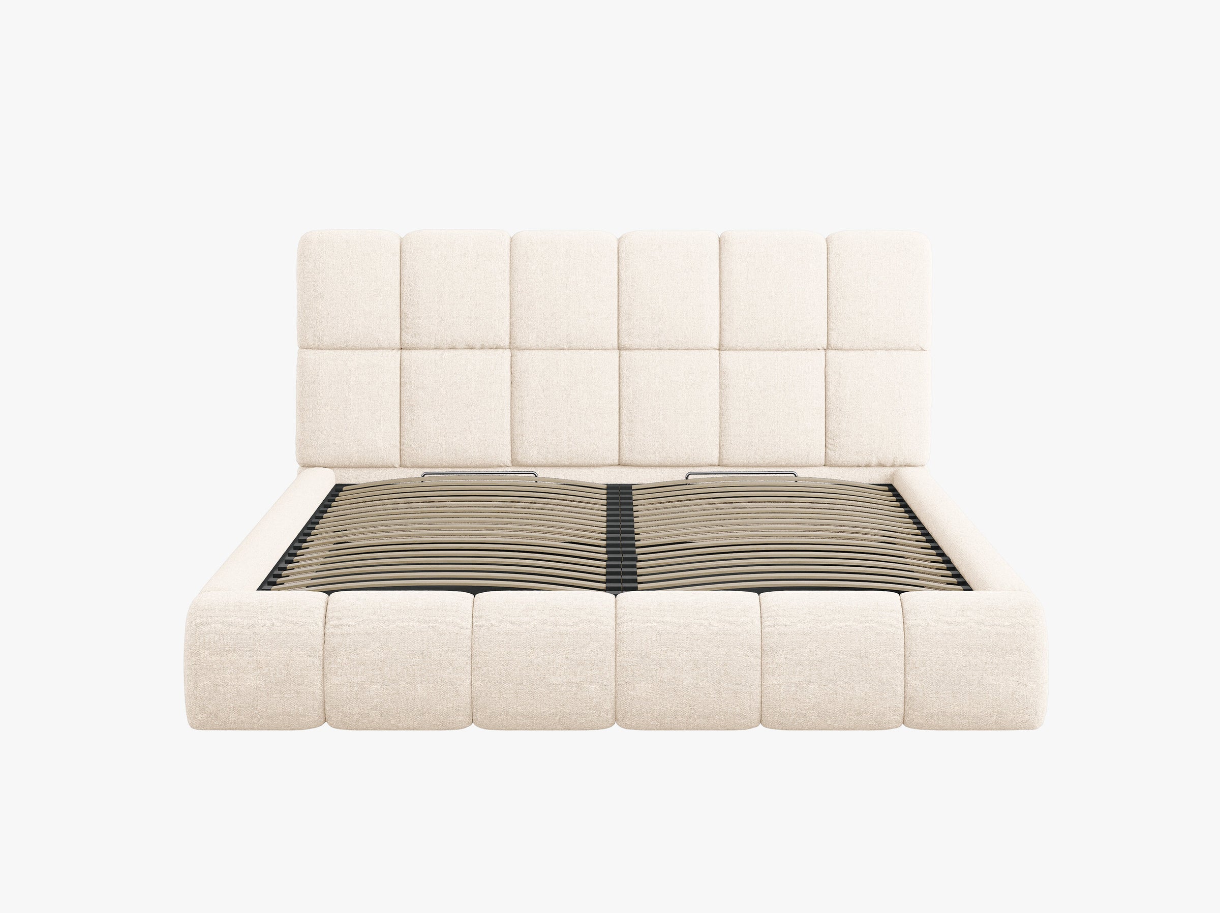 Bellis lits et matelas chenille beige clair