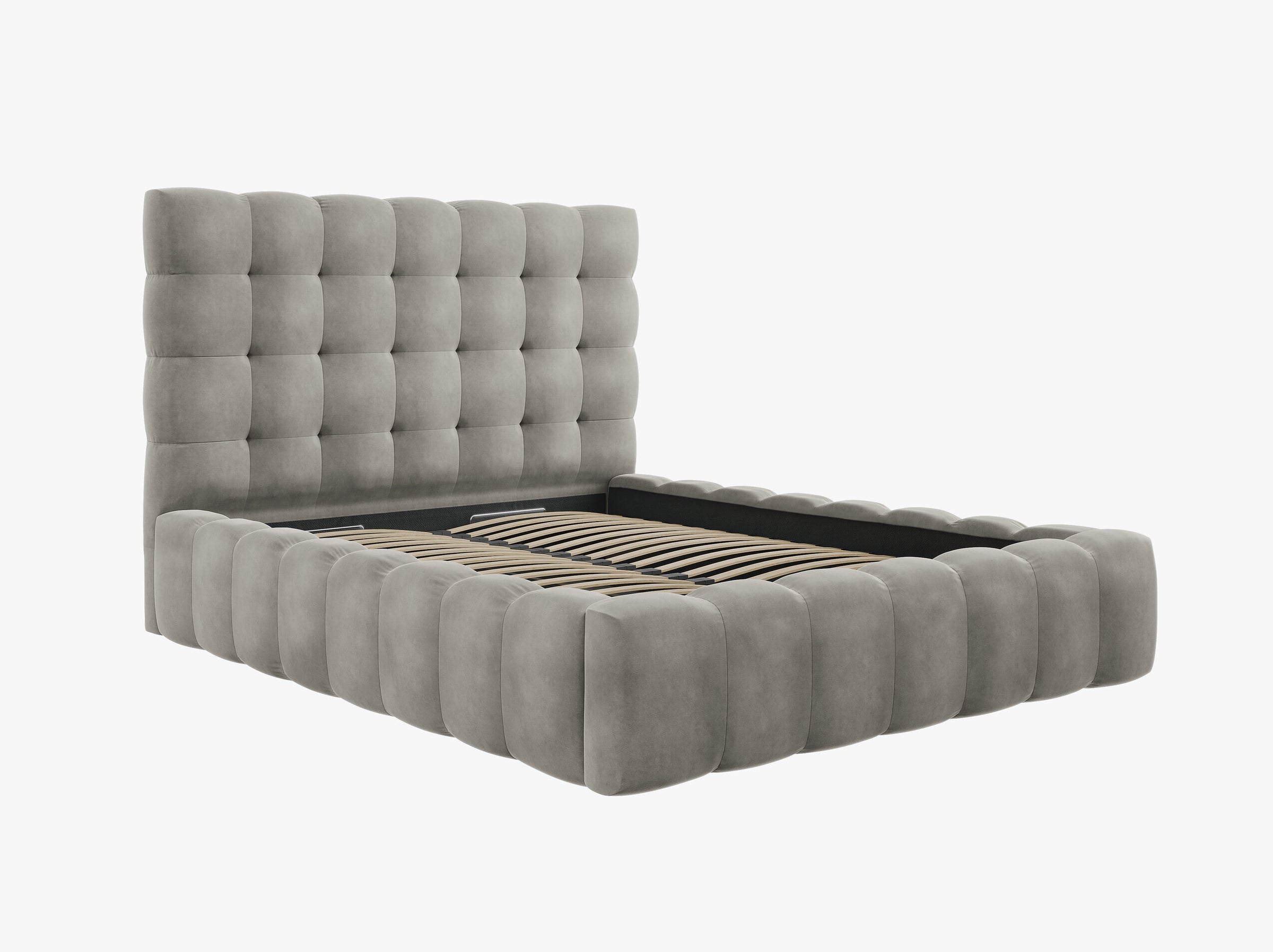 Mamaia beds & mattresses velvet light grey