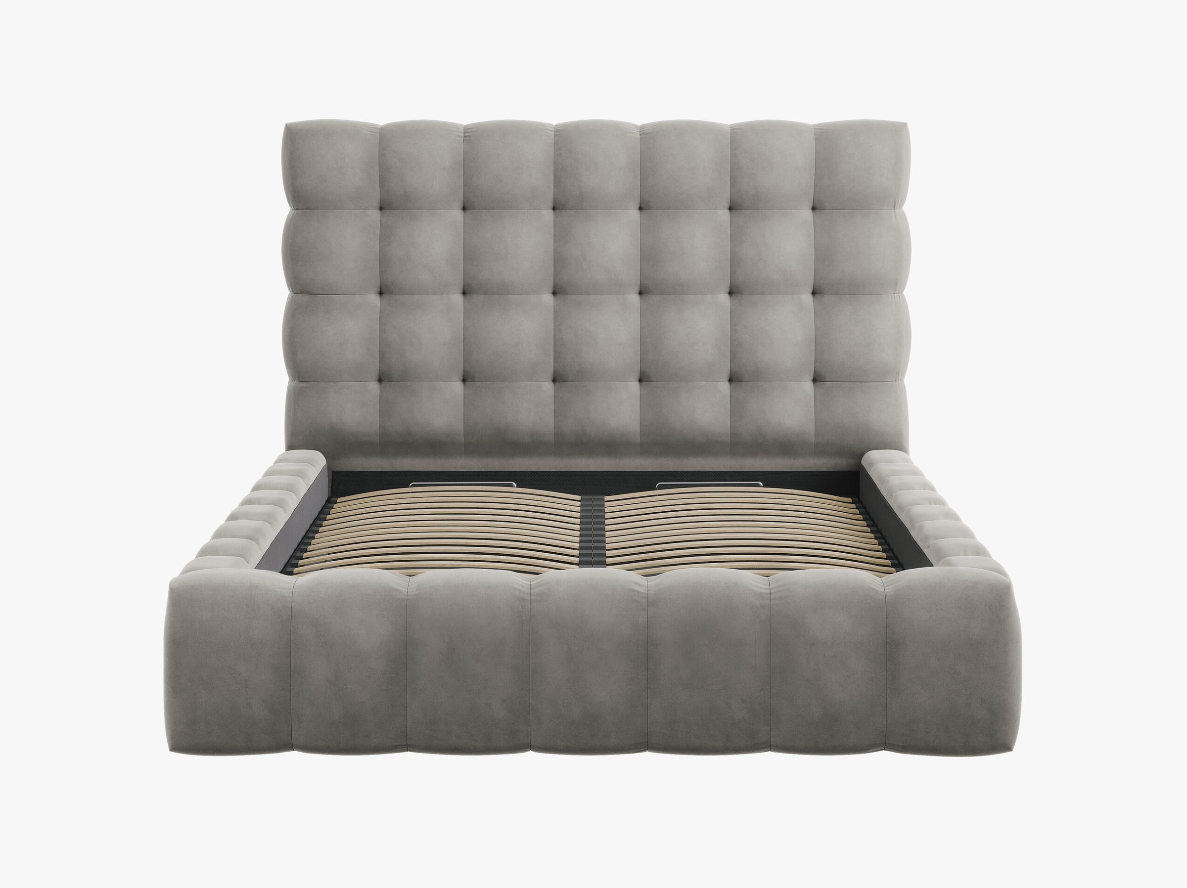 Mamaia beds & mattresses velvet light grey