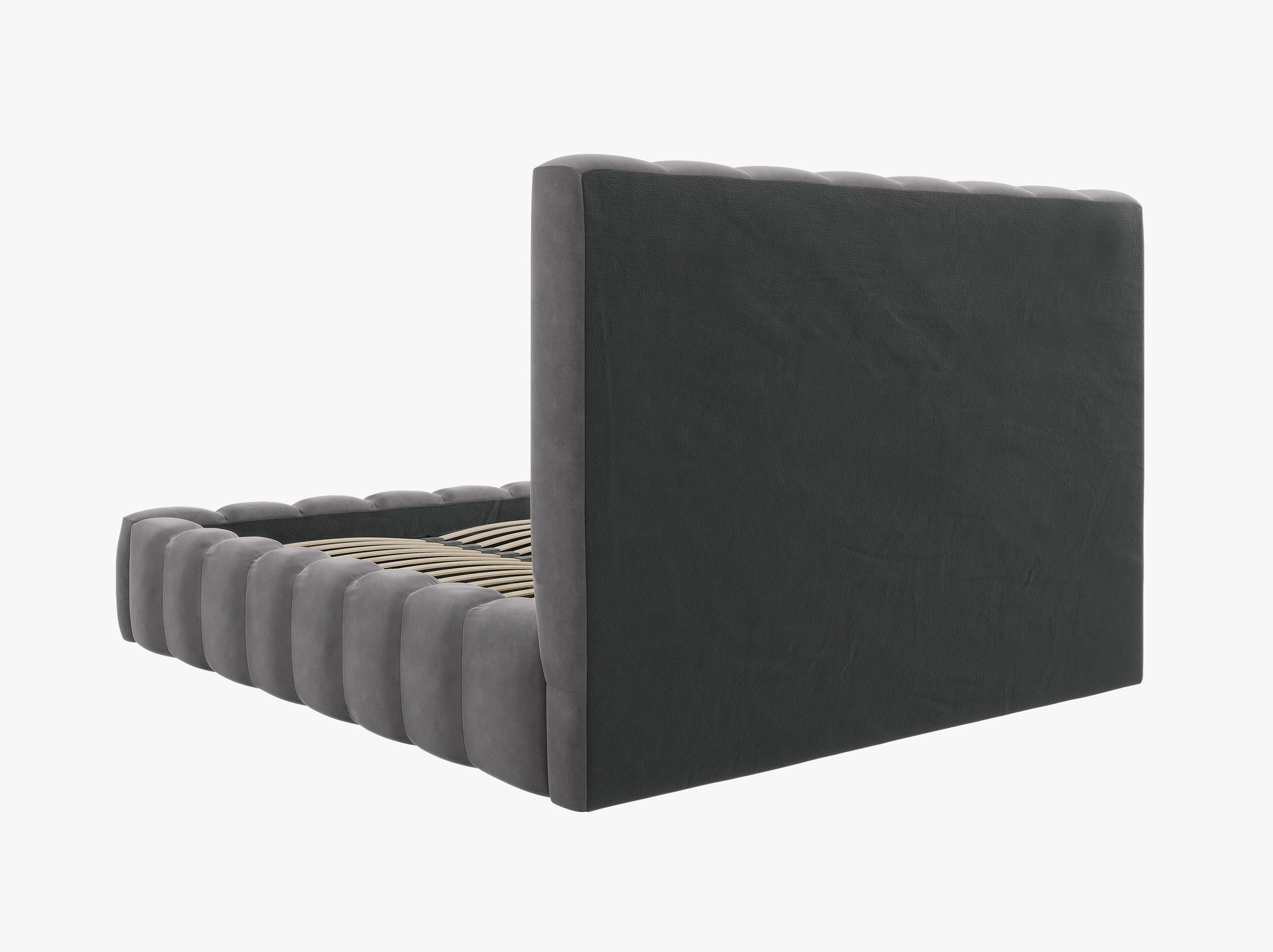 Kelp lits et matelas velours gris