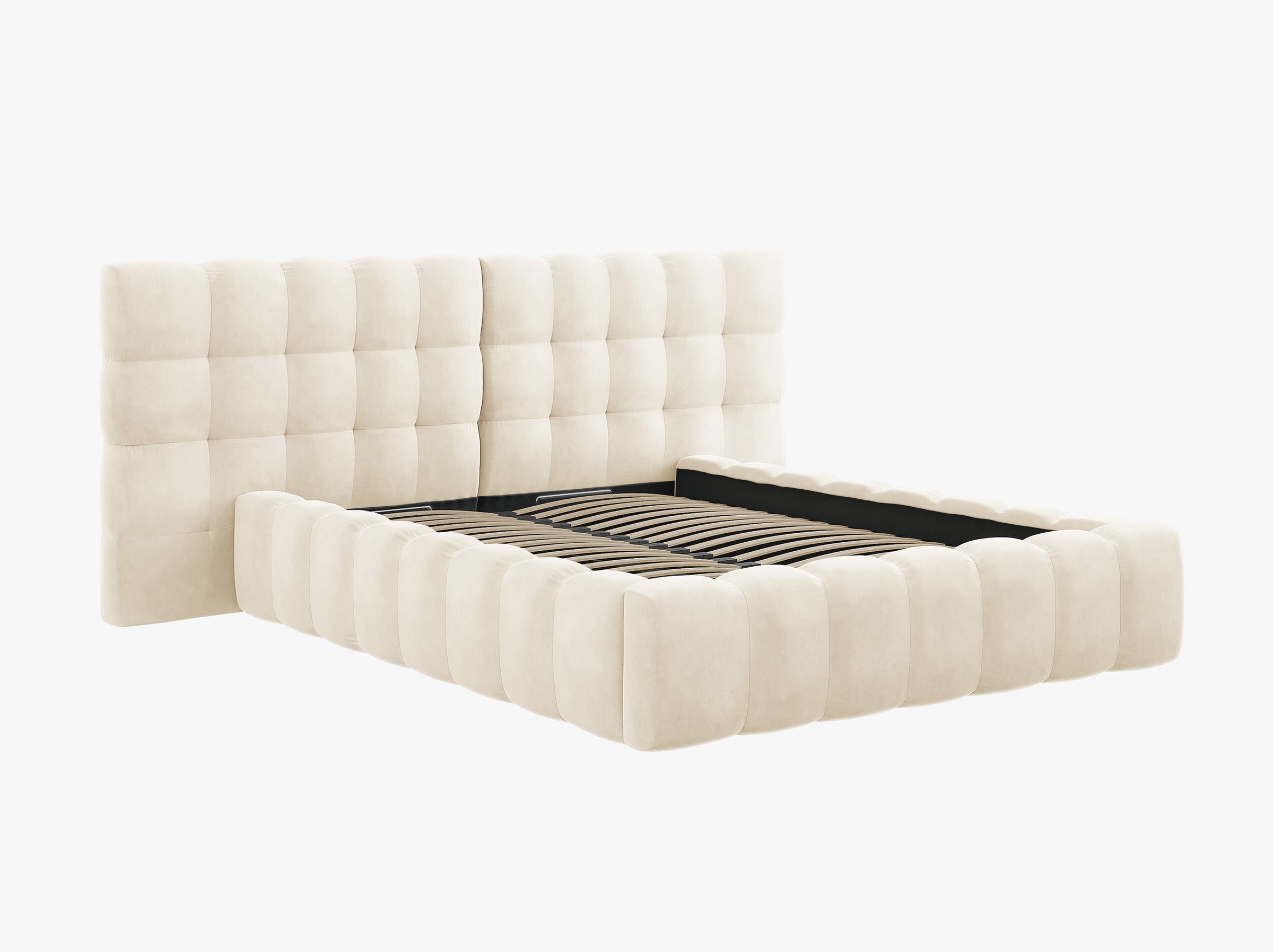 Mamaia lits et matelas velours beige clair