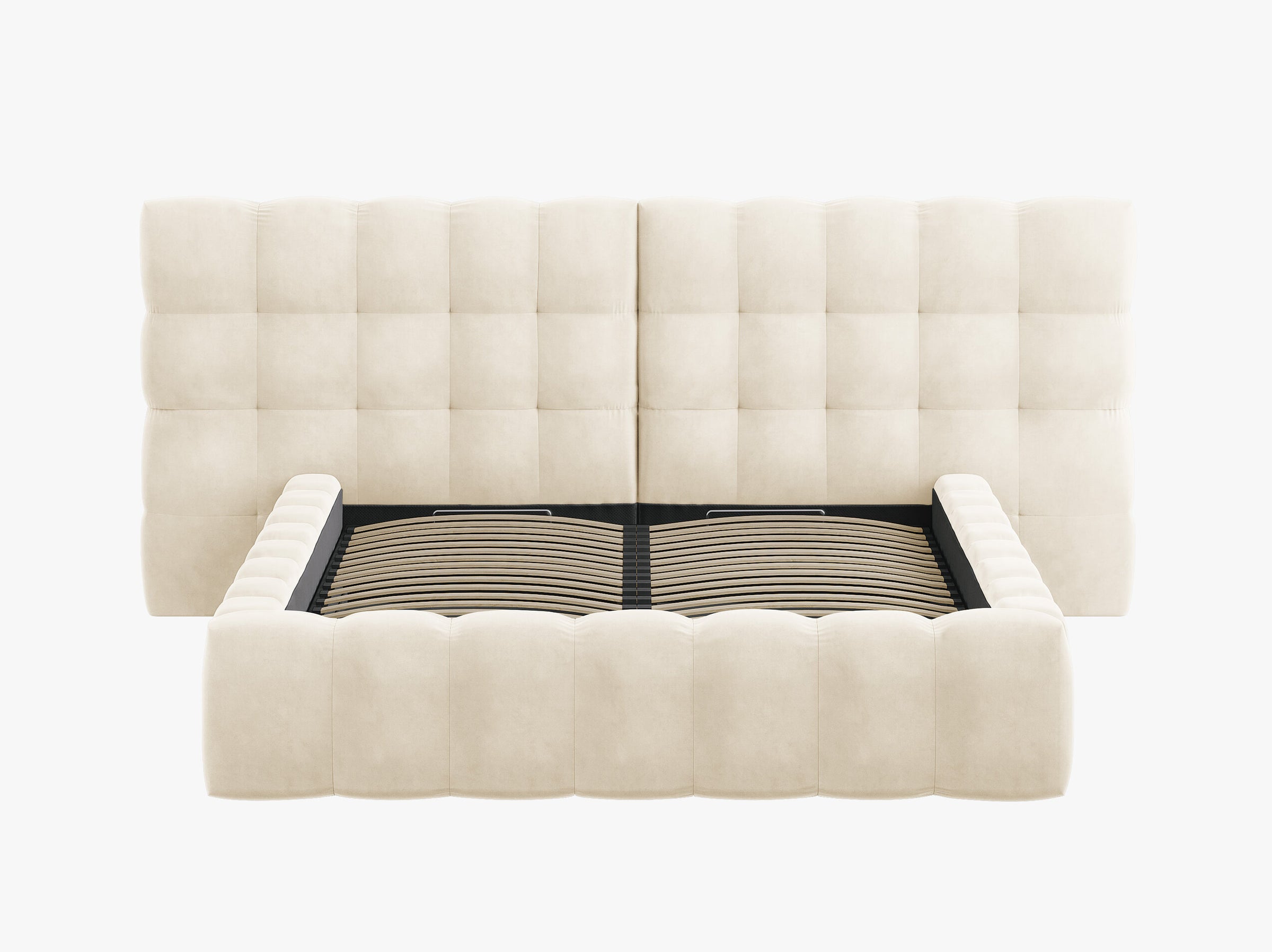 Mamaia lits et matelas velours beige clair