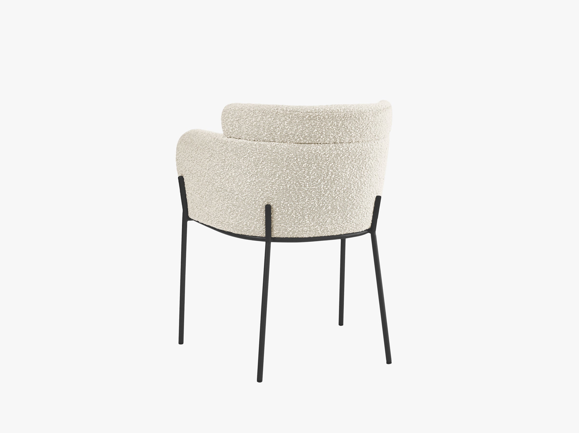 Sonya tables et chaises bouclé beige