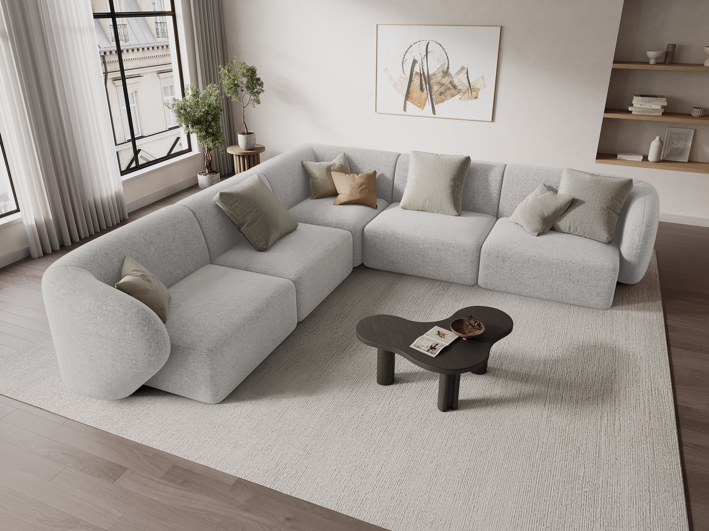 Shane sofas chenille silberne melange