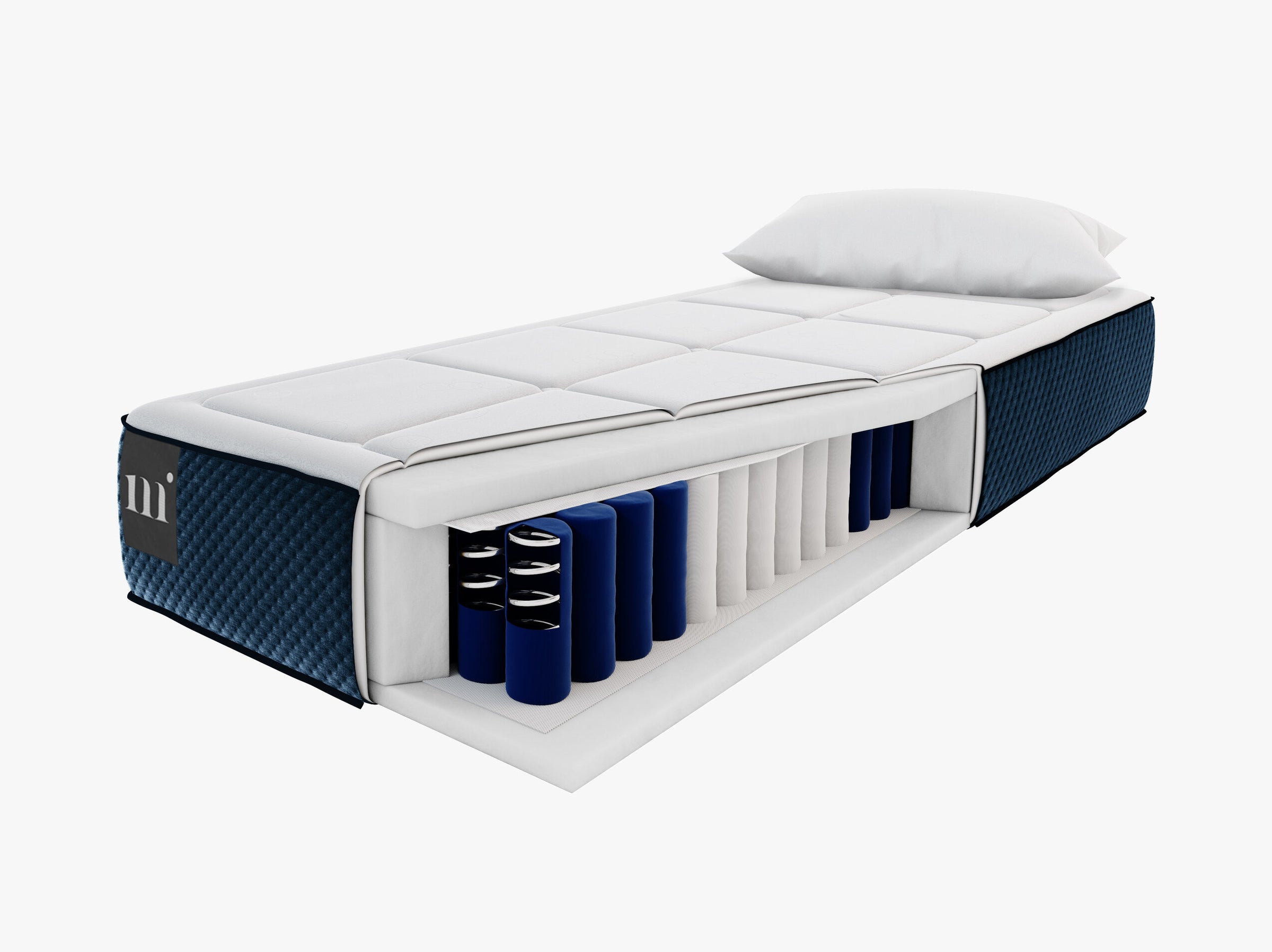 Sidi lits et matelas tissu structurel blanc et bleu