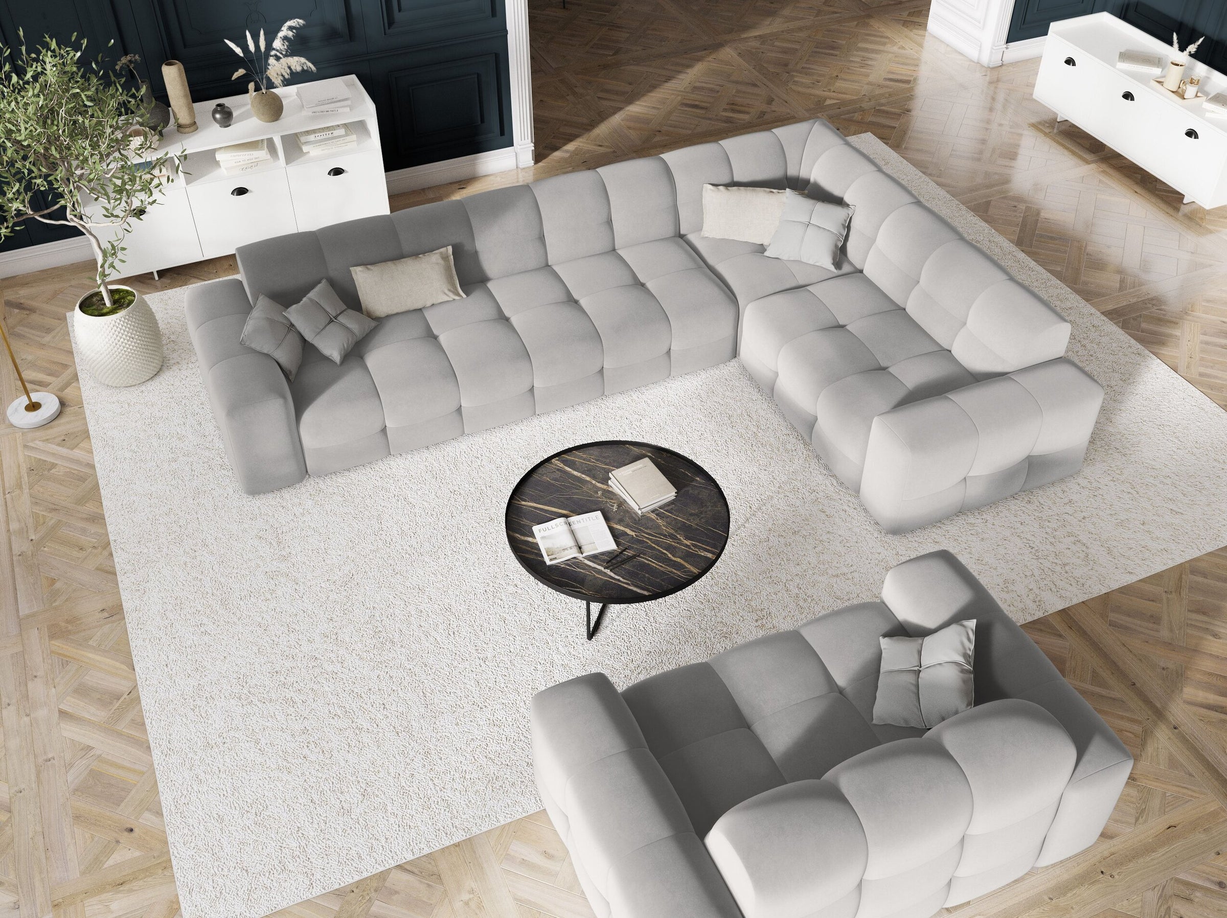 Kendal sofas velvet light grey