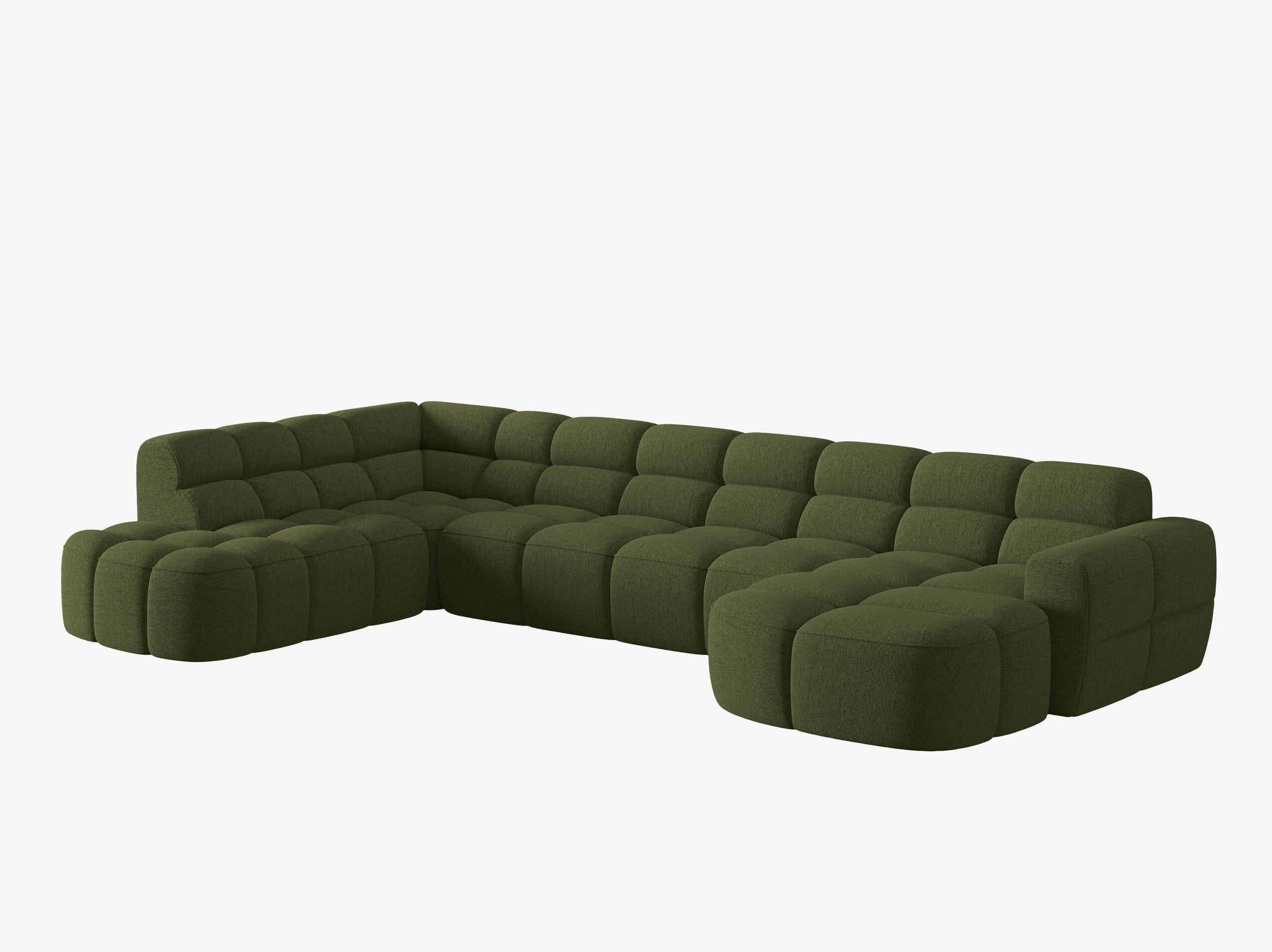 Lisa sofas structured fabric green melange