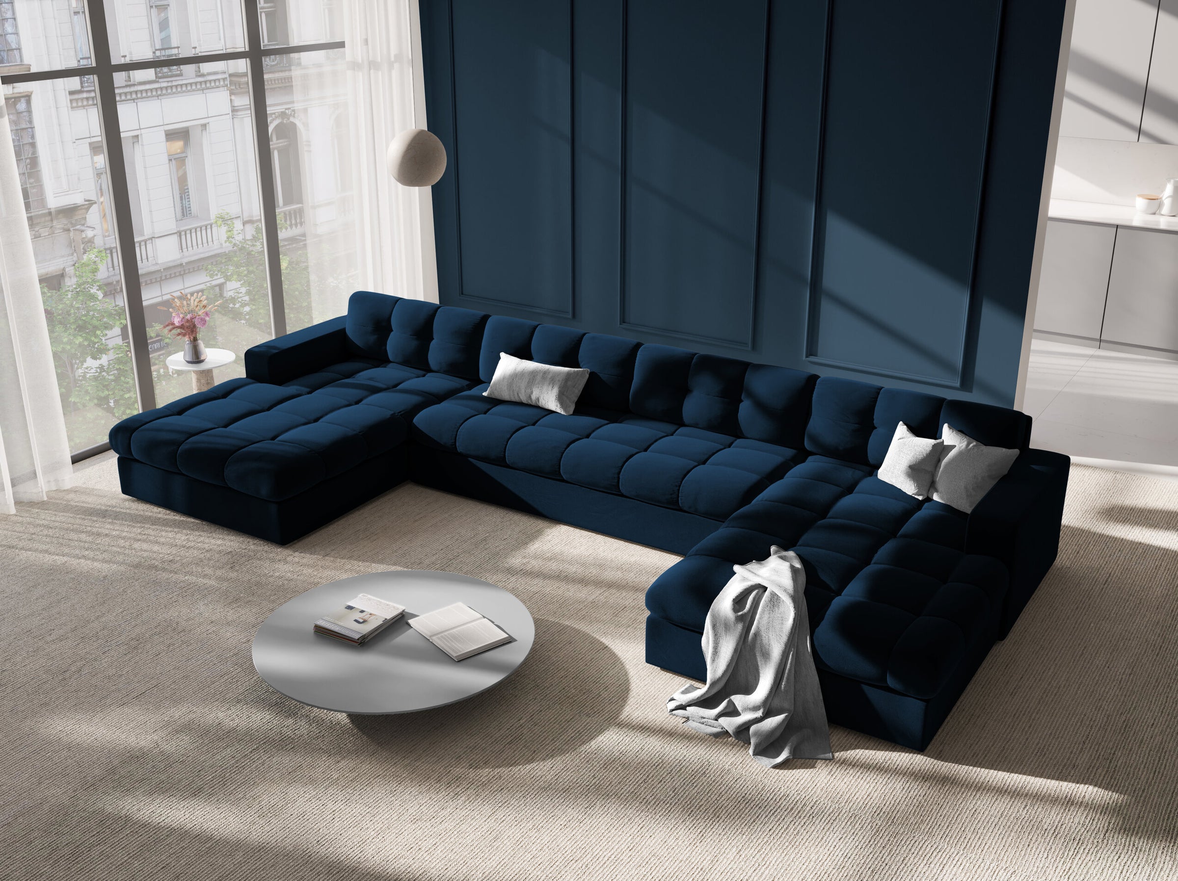 Justin sofas velvet royal blue