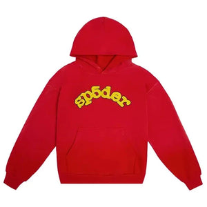 Sp5der OG Logo Hoodie 'Red' - First Class Clothing