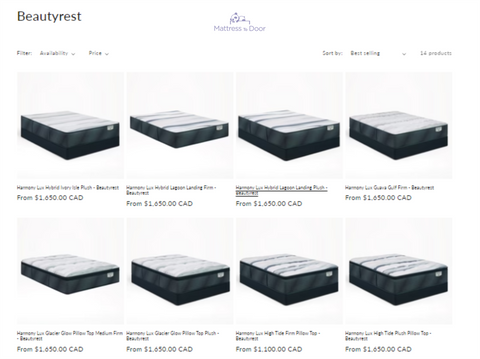 Luxurious mattresses presented, helping customers determine what is the size of a queen mattress for their home.