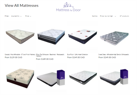 Selection of premium mattresses offered, aiding in understanding what is the size of a queen mattress for optimal comfort.