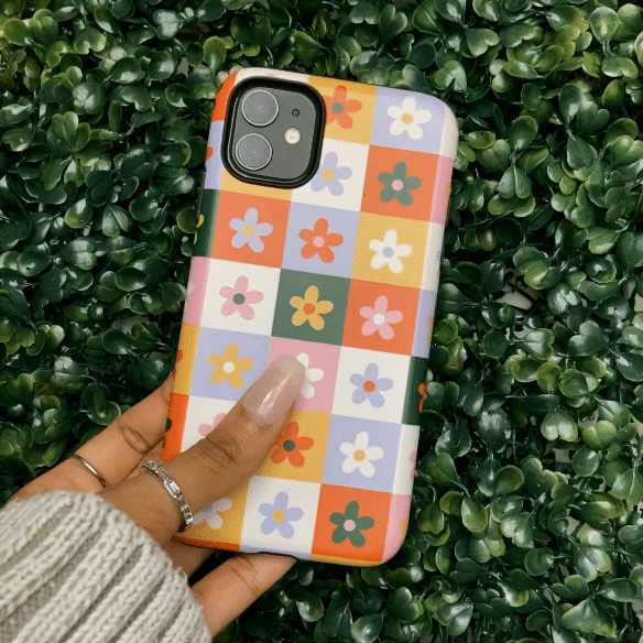Matte patchwork flowers phone case