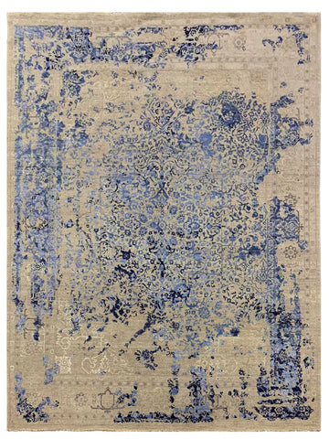 Artisan Reese Silver InkBlue Transitional Knotted Rug