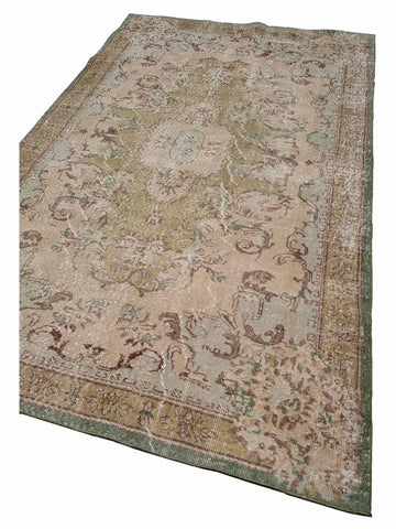 Artisan Angelina Sage Gold Vintage Knotted Rug