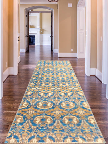 Amanda Blue Gold 3x12 Rug