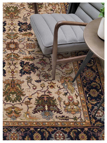 Limited Sophie PRT-222 CAMEL BLUE Traditional Knotted Rug