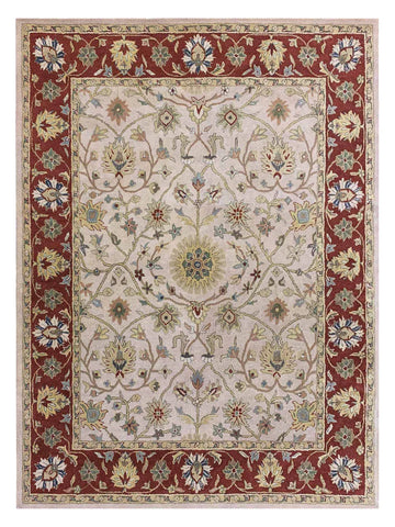 Artisan Paula Beige Red Traditional Tufted Rug