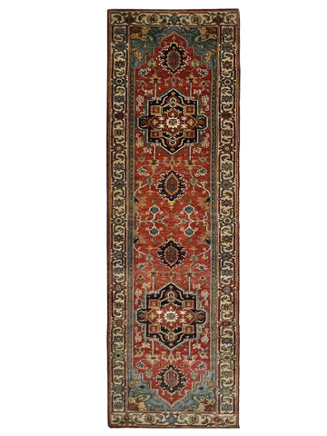 Artisan Sarapi Red Ivory Traditional Knotted Rug