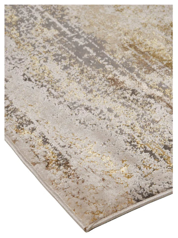 Feizy Aura 3735F Gold Gray Marble Machinemade Rug