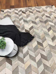 Chevron Grey Cowhide Rug