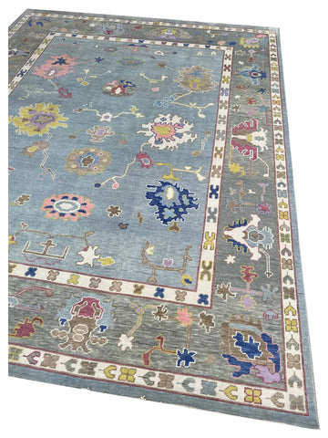 Artisan Blossom Lt.Blue Traditional Knotted Rug