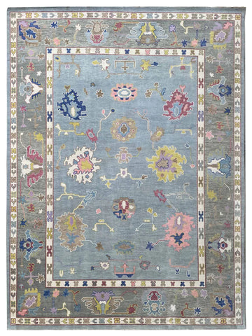 Artisan Blossom Lt.Blue Traditional Knotted Rug