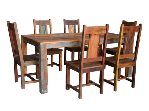 Eclectic Home Dining Table Rainforest Wood Rectangular
