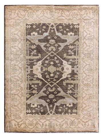 Emma Brown Ivory Traditional Knotted Rug