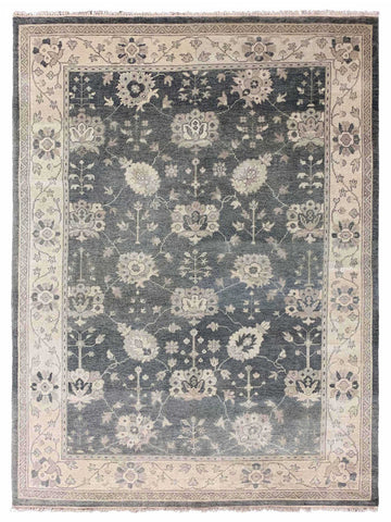 Emma Grey Beige Traditional Knotted Rug