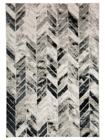 Feizy Micah 3048F Silver Black Graphic Machinemade Rug