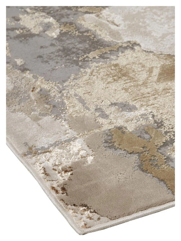 Feizy Aura 3737F Gold Gray Marble Machinemade Rug