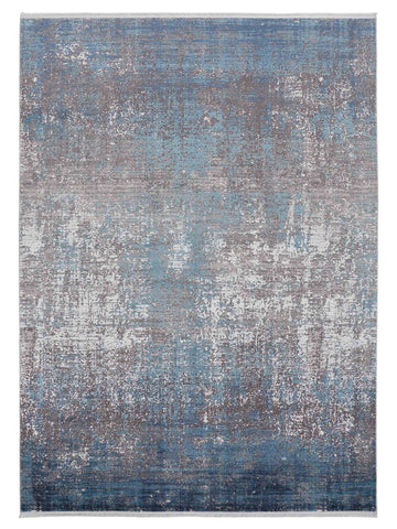 Feizy Cadiz 39FWF Blue Gray Abstract Machinemade Rug