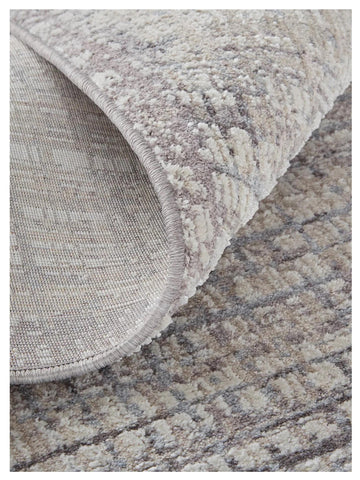 Feizy Lennon 39G4F Gray Beige Crosshatch Machinemade Rug