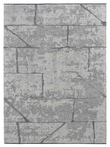 Feizy Alford 6925F Gray Charcoal Abstract Knotted Rug