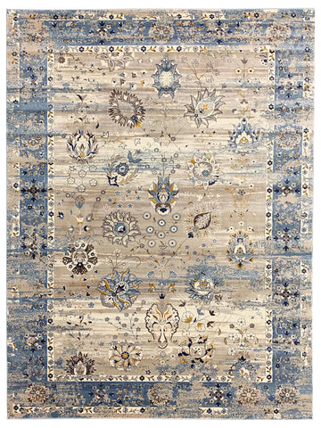 Julia Lt.Blue Beige Transitional Machinemade Rug