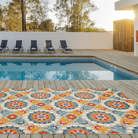 KAS Calla 6928 Ivory Multi Indoor/Outdoor Machinemade Rug