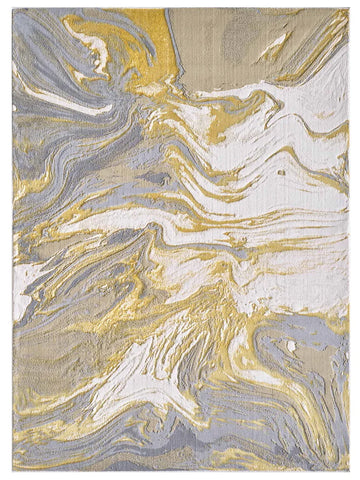 KAS LUNA 7149 Gold Grey Transitional Machinemade Rug